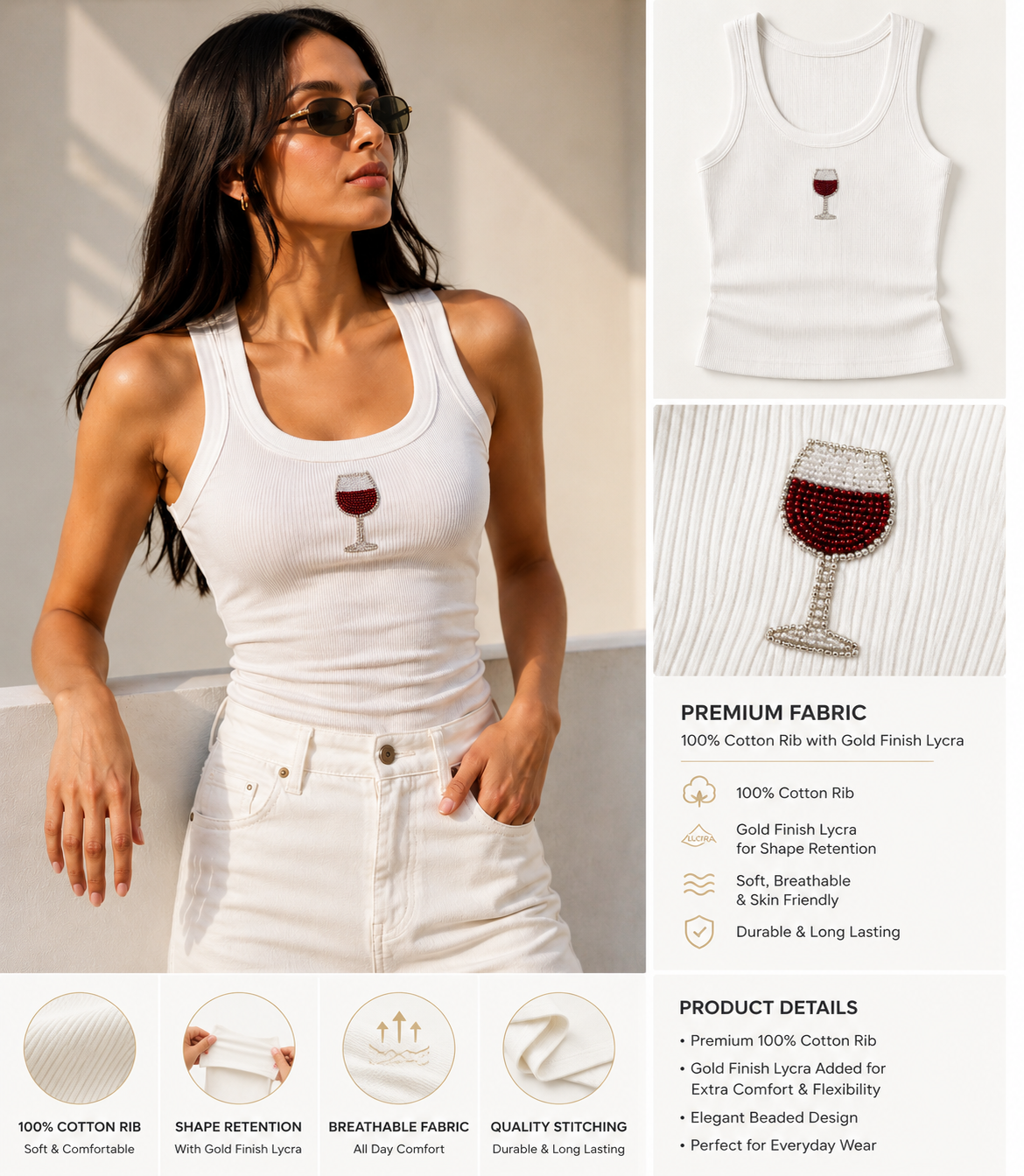 Velvet Wine Embellished Tank