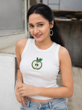 Emerald Apple Beaded Tank Top – Luxury Embellished Crop Top for Women
