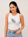 Ocean Muse Beaded Tank Top – Luxury Embellished Shell Top for Women