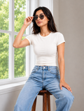 Women's Premium Baby Tee – 240 GSM Gold Finish Terry Lycra Luxury T-Shirt