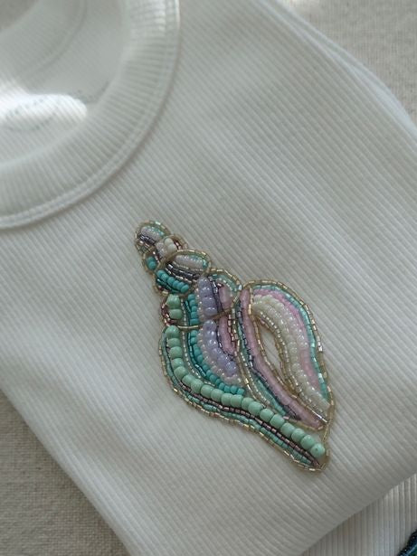 Ocean Muse Beaded Tank Top – Luxury Embellished Shell Top for Women