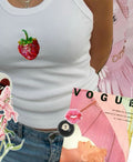 Berry Blush Luxury Embellished Tank – Beaded Crop Top for Women