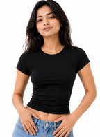 Women's Premium Baby Tee – 240 GSM Gold Finish Terry Lycra Luxury T-Shirt