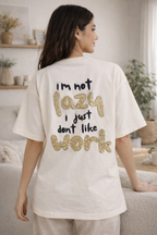 Lazy Mood Luxury Oversized Tee – Black Statement T-Shirt for Women