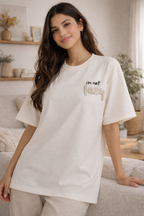 Lazy Mood Luxury Oversized Tee – Black Statement T-Shirt for Women