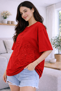Tiger Luxury Embellished Tee – Hand Embroidered Oversized T-Shirt for Women